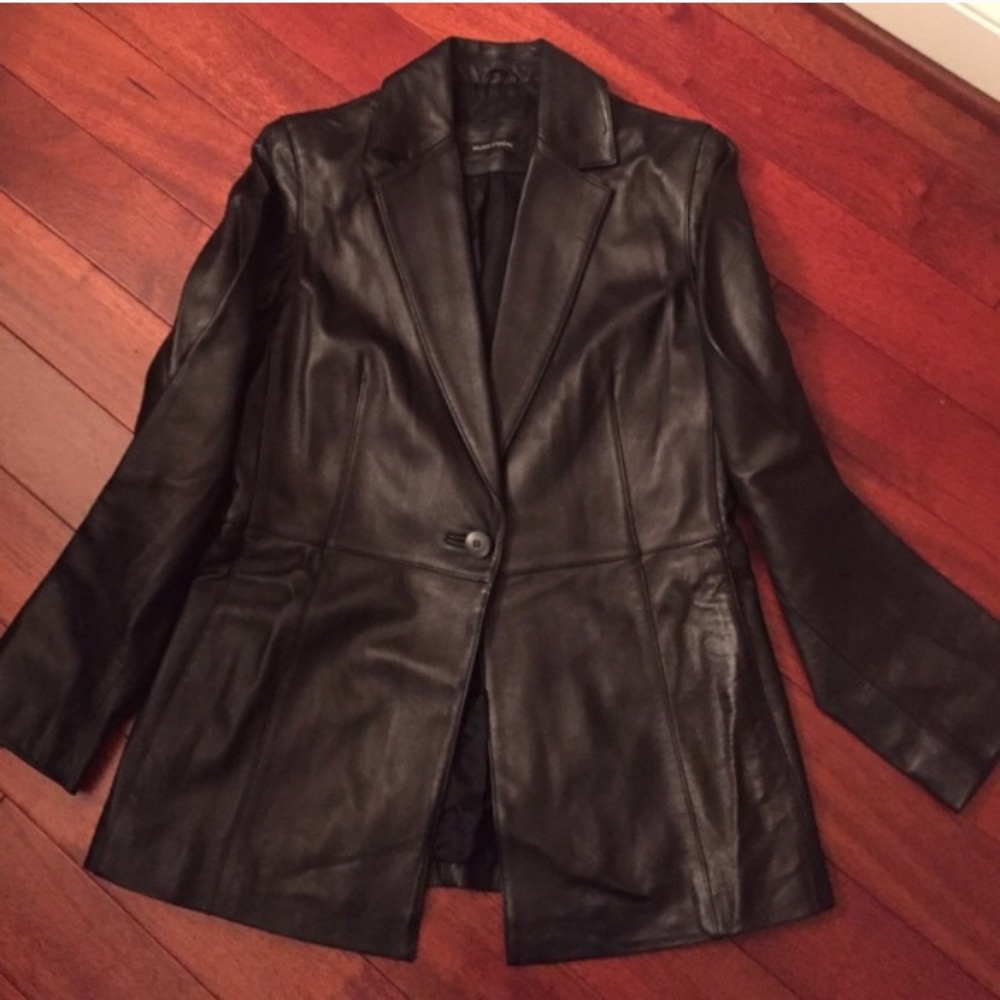 👛Genuine leather blazer